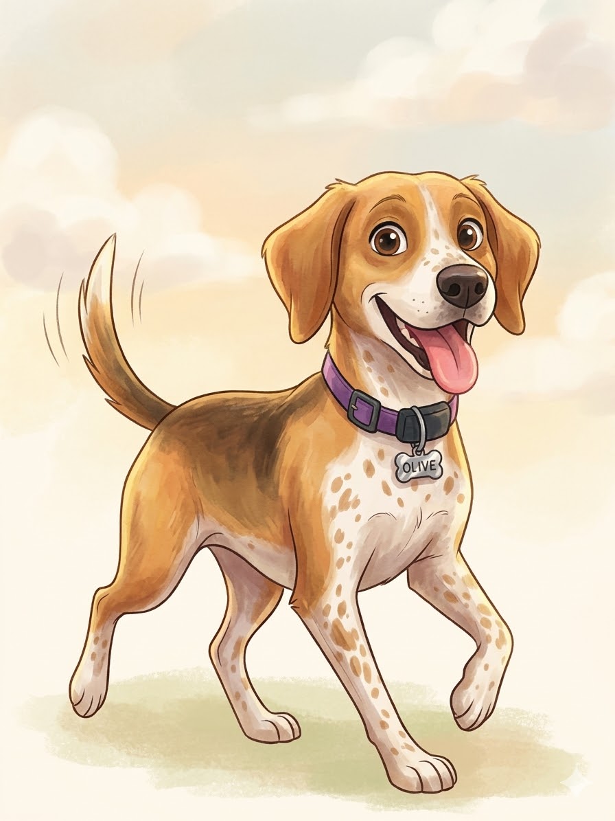 Olive posing for her birthday page